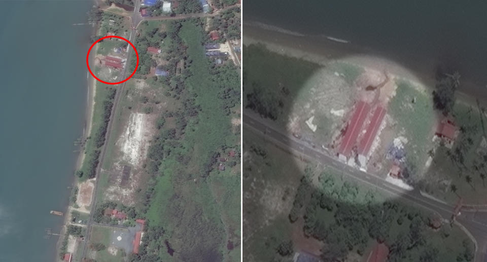 Satellite pictures reveal the new construction on the northern end of the Realm Naval Base in Cambodia. 