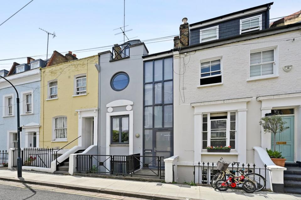 Novel home: the narrow, light-filled modern house near Olympia is currently home to literary agent Jane Gregory (Finlay Brewer)