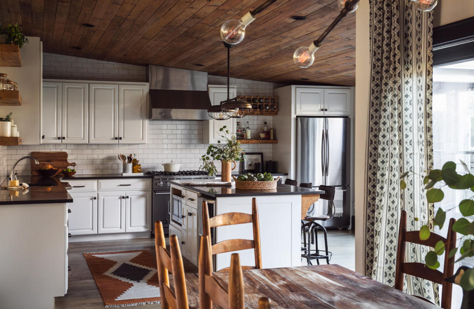 <p> Farmhouse kitchen ideas don&apos;t usually include the sleek and shiny, or super high-tech features. </p> <p> &apos;Farmhouse style is a combination of function and the homeowners personal style, whether it be DIY, modern, industrial, or coastal that meld together in an eclectic, lived in look,&apos; explains Kate Hunt of Kathryn Hunt Studio in Connecticut. </p> <p> &apos;Often the location of the project influences what materials are used, such as reclaimed wood, woven seagrass elements, and antiques. Often lighting and furniture is reclaimed. &#xA0;Glam is not a term that would be used for farmhouse style.&apos; </p>
