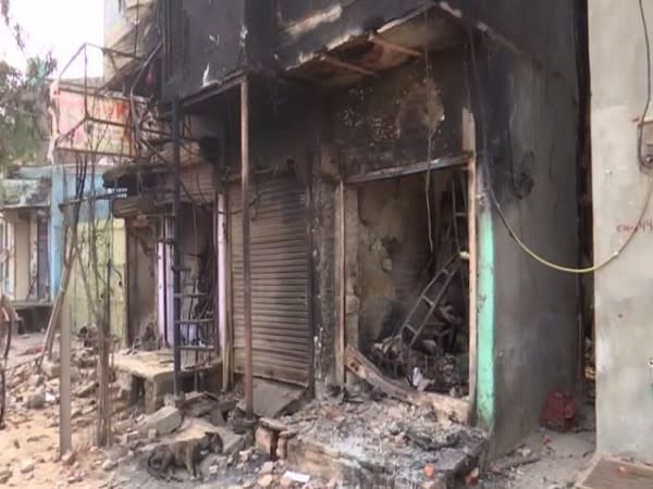 Shops at Shiv Vihar Chowk were vandalised during the violence in northeast Delhi. [File Photo/ANI]