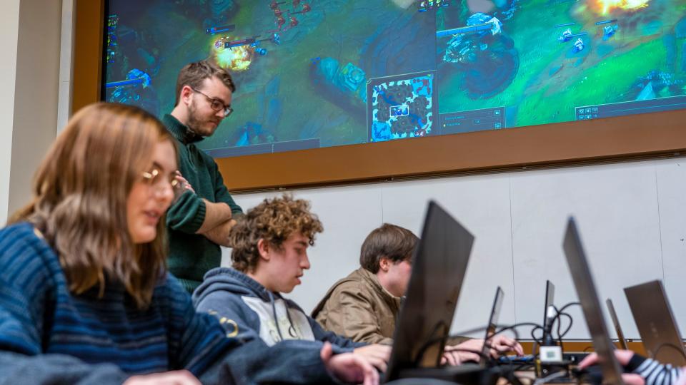 Augustana University's Esports team plays the video game League of Legends together.