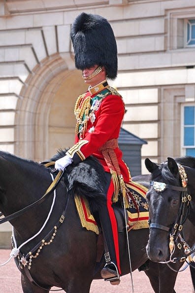 Prince William, Duke of Cambridge on horseback during the Trooping the Colour parade.