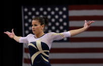 ST PAUL, MN - AUGUST 18: Alicia Sacramone competes on the floor during the Senior Women's competition on day two of the Visa Gymnastics Championships at Xcel Energy Center on August 18, 2011 in St Paul, Minnesota. (Photo by Ronald Martinez/Getty Images)