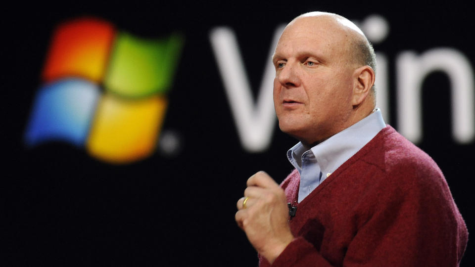 Mandatory Credit: Photo by Andrew Gombert/EPA/REX/Shutterstock (7717871q)Microsoft Chief Executive Steve Ballmer During His Keynote Speach at the 2010 Consumer Electronics Show (ces) in Las Vegas Nevada Usa 06 January 2010 Ces Runs From January 7-10 United States Las VegasUsa Ces - Nov 2009.