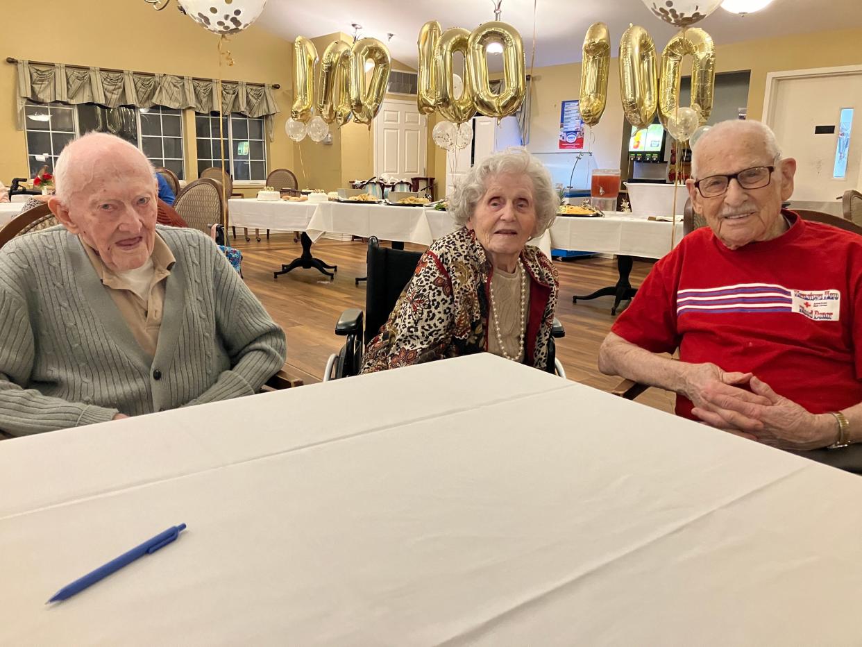 Dave Firebaugh, Ruth Gibson and John Hodges, all residents of Brookdale Senior Living in Staunton, were honored by the City for recently turning 100 years old.