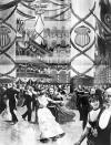 <p>Illustrations of President Benjamin Harrison's inaugural ball show elaborate garland decorations at the Pension Building in Washington, D.C. </p>