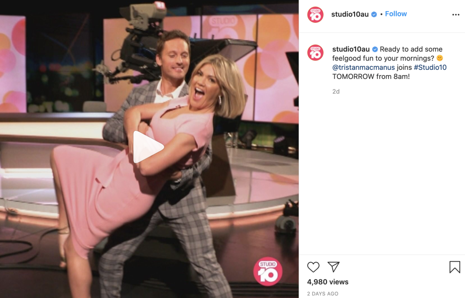 The program's Instagram page doesn't allow any comments, positive or negative. Photo: Instagram/studio10au