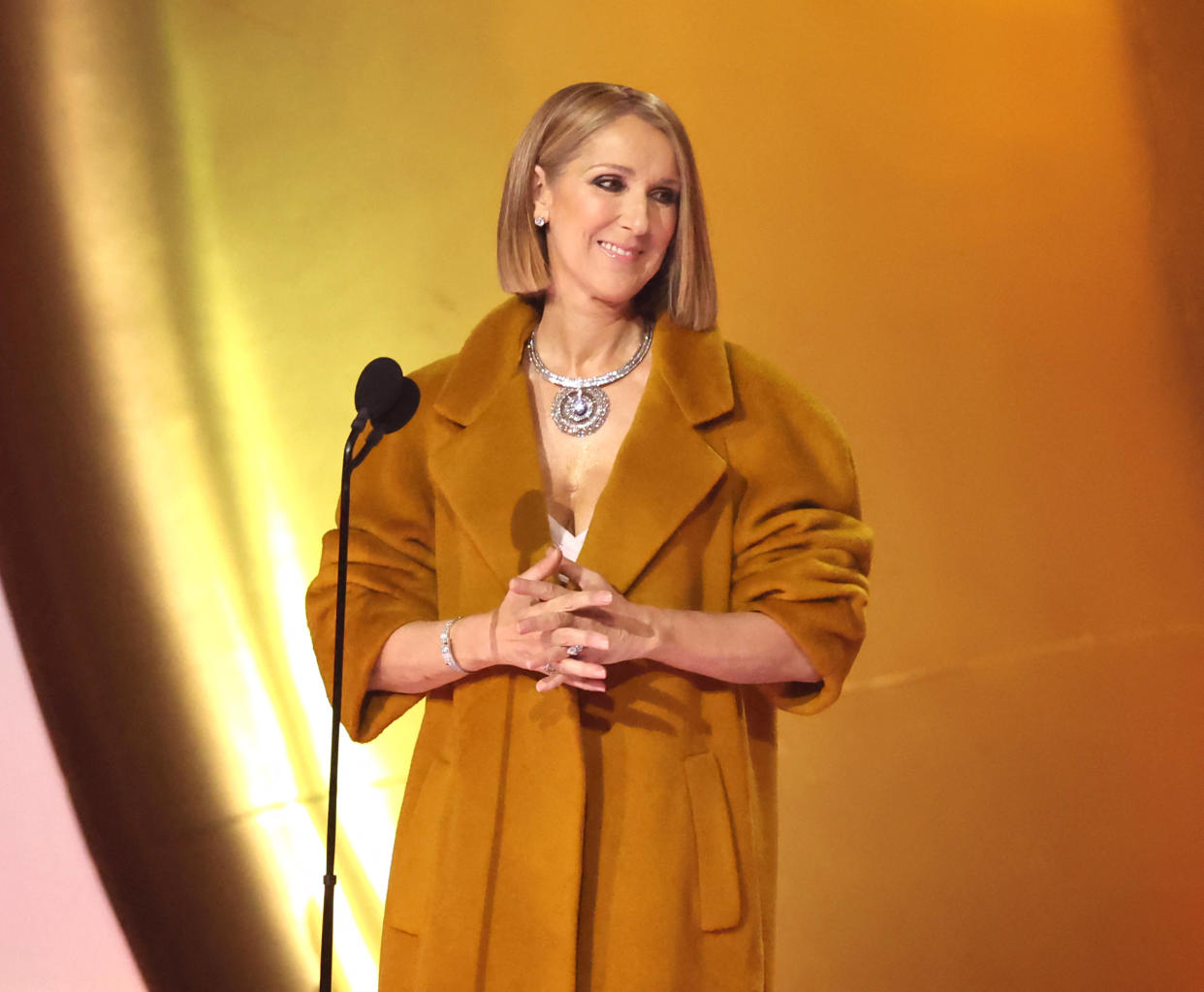 Céline Dion donne des nouvelles de sa santé : « Mon but est de revoir la tour Eiffel » (Photo de Céline Dion prise lors des Grammy Awards 2024 le 4 février à Los Angeles)