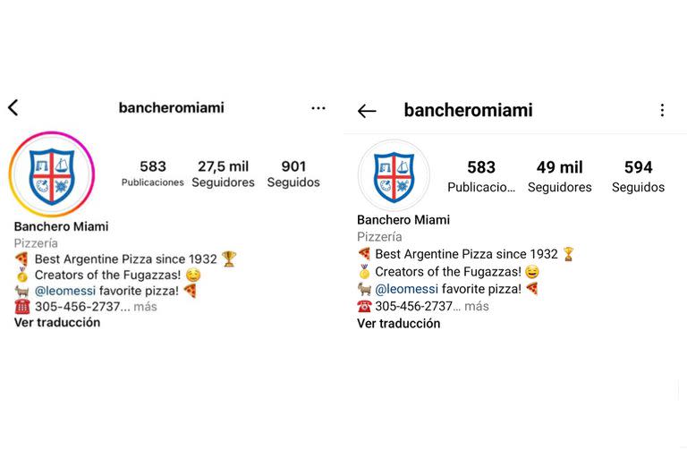 Después del video de Leo Messi, la piezzería ganó miles de seguidores y modificó la descripción de su perfil