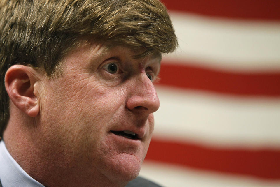 FILE - Former U.S. Rep. Patrick Kennedy, D-R.I., speaks with an Associated Press reporter during an interview, May 10, 2011, in Woonsocket, R.I. The 60th anniversary of President John F. Kennedy's assassination, marked on Wednesday, Nov. 22, 2023, finds his family, and the country, at a moment many would not have imagined in JFK's lifetime. Patrick Kennedy, son of Sen. Ted Kennedy and nephew of President Kennedy, agrees the current political atmosphere is far removed from the 1960s, when leaders such as JFK had a sense of “common purpose." But he still believes public office worth pursuing. (AP Photo/Steven Senne, File)