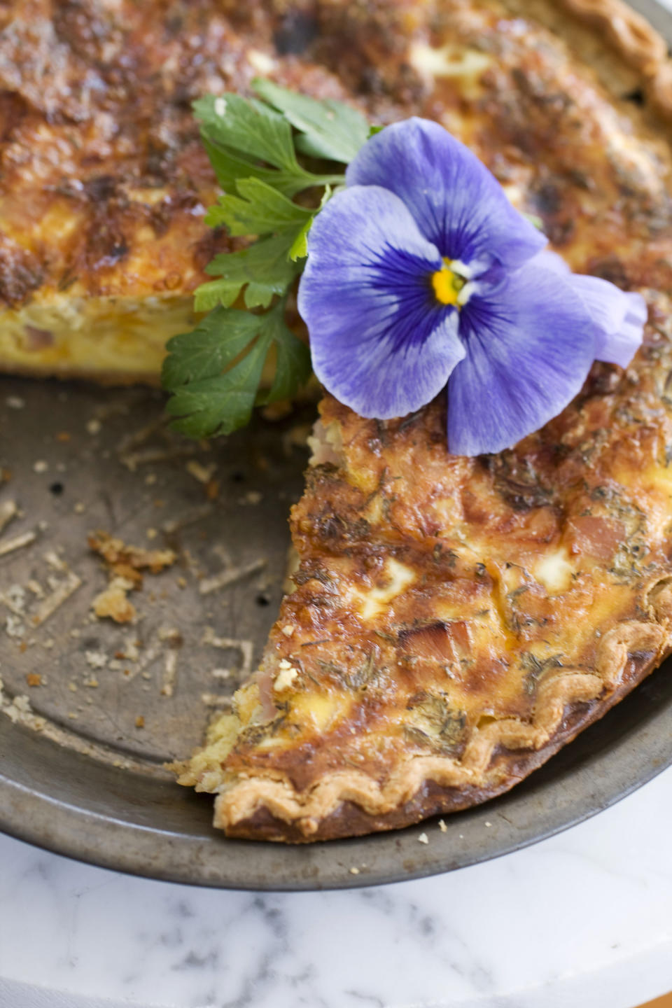 In this image taken on April 22, 2013, a ham and cheddar quiche for Mother's Day is shown in Concord, N.H. (AP Photo/Matthew Mead)