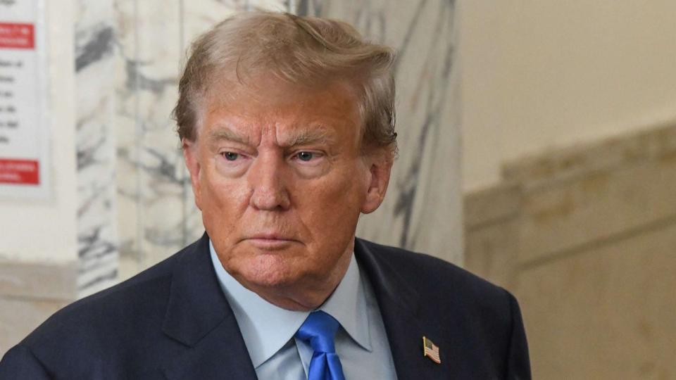 PHOTO: Former President Donald Trump arrives at the New York State Supreme Court in New York, on Oct. 2, 2023. (Stephanie Keith/Bloomberg via Getty Images)