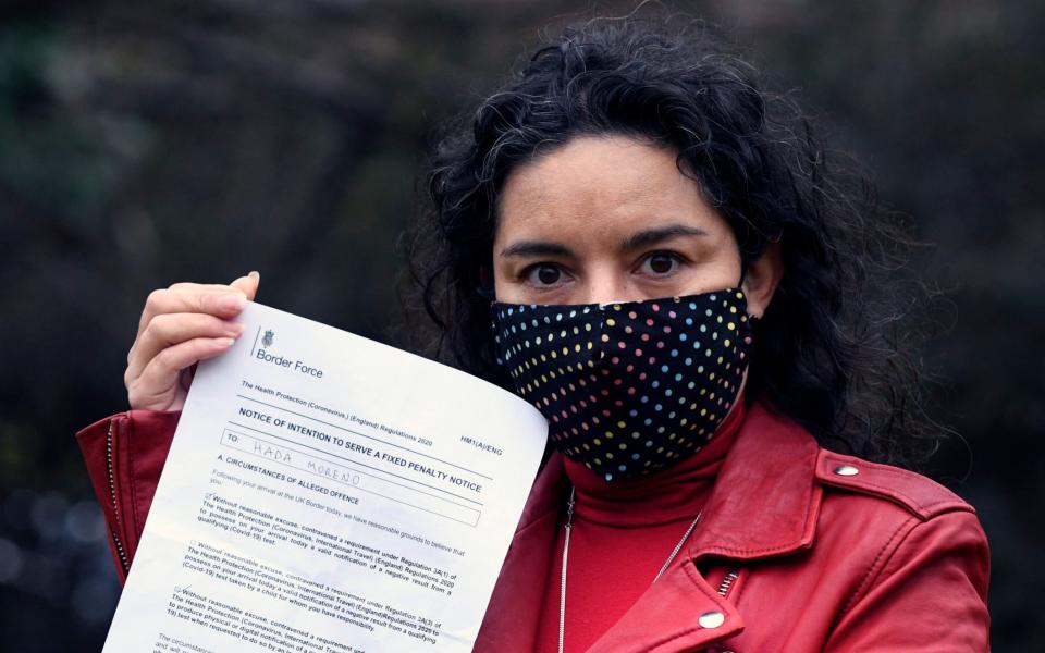 Hada Mereno, from Wheatley, Oxfordshire, who was fined Â£500.00 when she arrived at Heathrow Airport from Spain for failing to provide a COVID test certificate. picture David Dyson - David Dyson