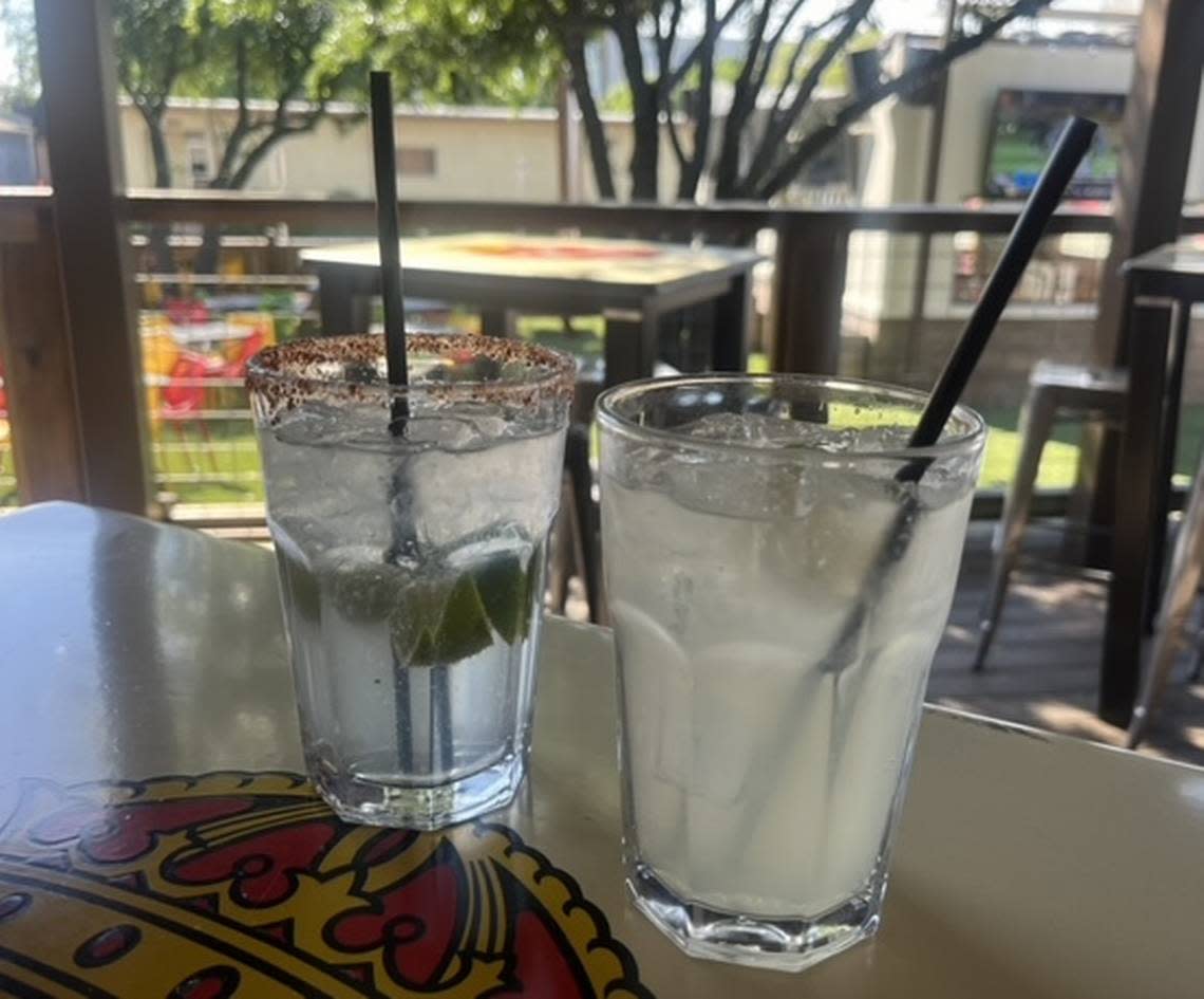 Ranch water (right, $3) and a Moscow mule (left, $5) at Little Woodrow’s, at 2833 Morton St.