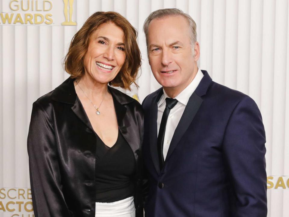 <p>Kyle Goldberg/BFA.com/Shutterstock </p> Bob Odenkirk and his wife Naomi Odenkirk at the 29th Annual Screen Actors Guild Awards on February 26, 2023.