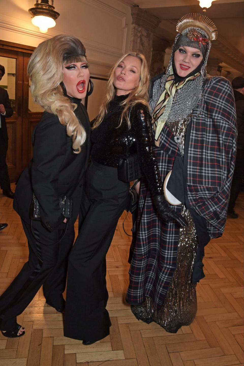 with Jodie Harsh and Daniel Lismore at the Burberry autumn winter 2022 show, March 2022  (Dave Benett)