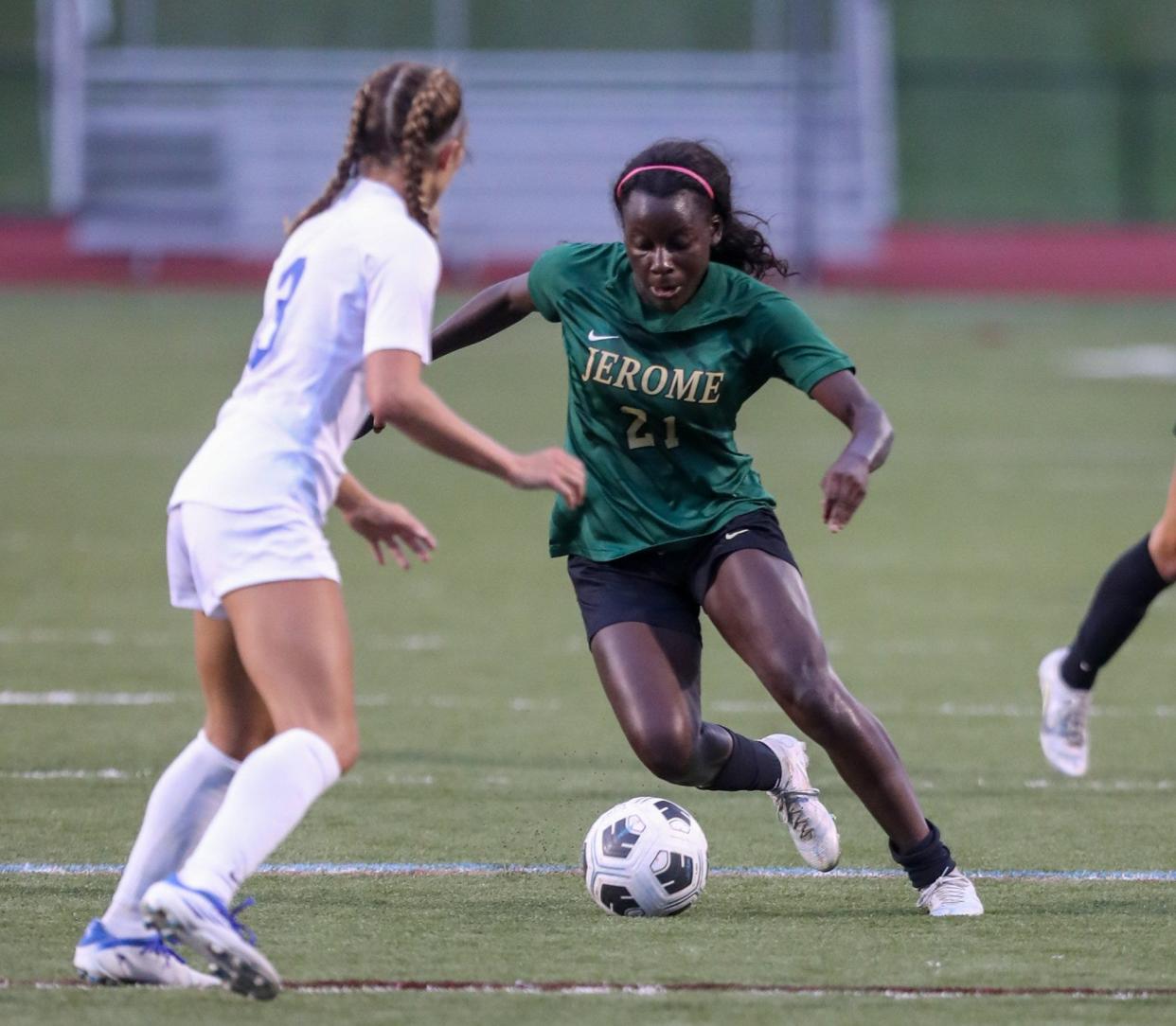 Junior midfielder Imani Kissi was first-team all-district and all-league for Jerome.