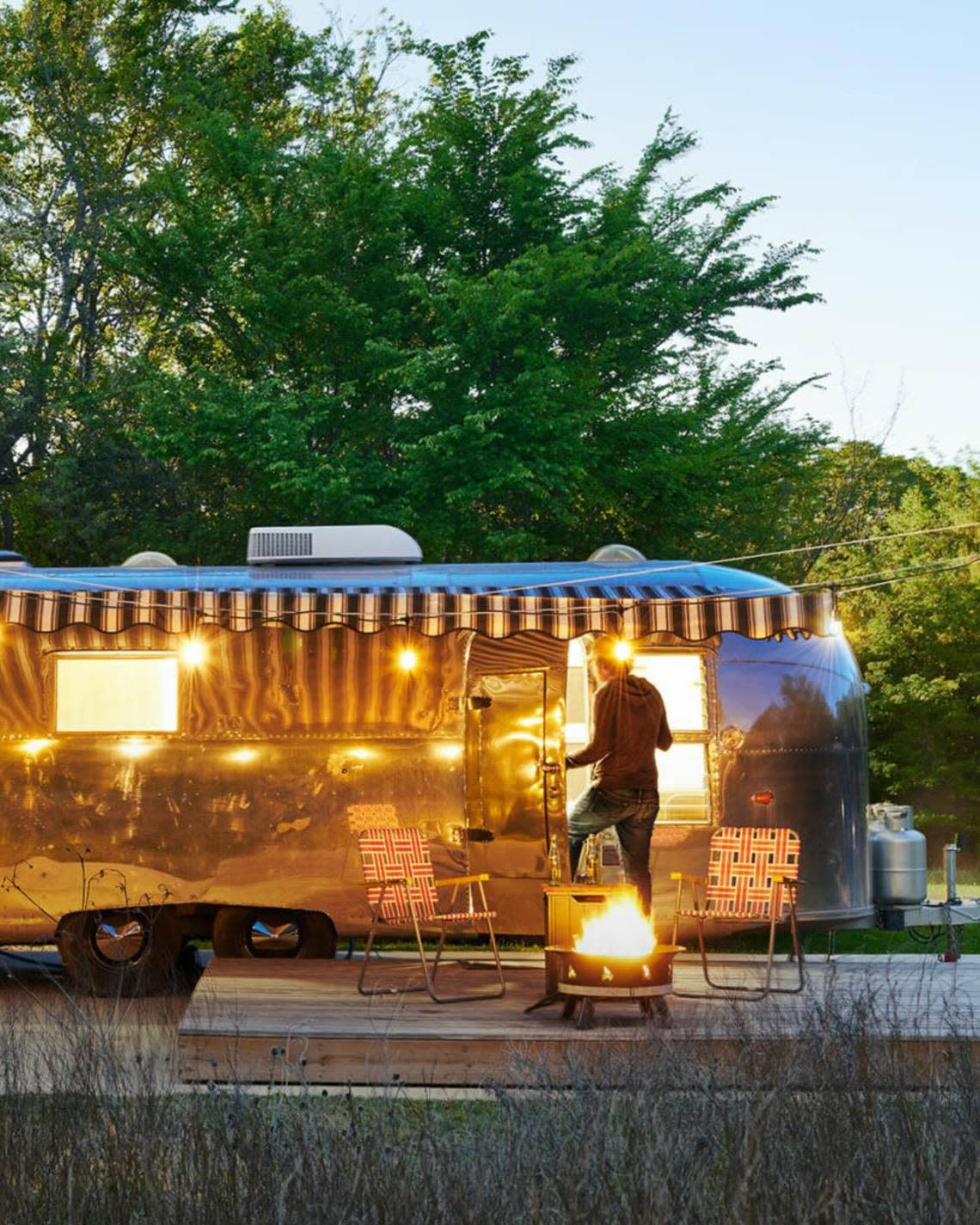 The 1961 Airstream offered at the Range Vintage Trailer Resort.