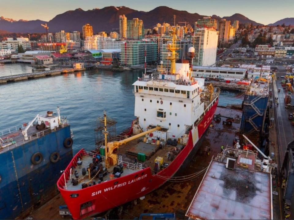 Seaspan has applied for a permit to expand its work lot to accommodate two smaller dry docks, citing a growing demand for its services.  (Seaspan Information Guide - image credit)