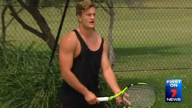 Knight on the tennis court. Image: Channel 7