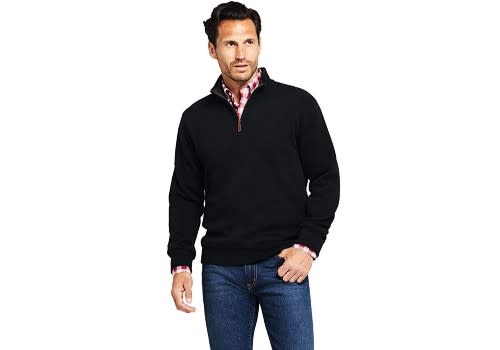 Lands' End Men's Bedford Rib Quarter Zip Sweater. (Photo: Amazon)