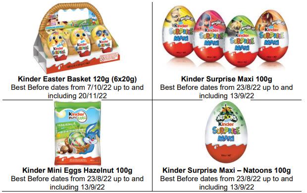 2 Kinder Chocolate Products Recalled Due to Salmonella Concerns