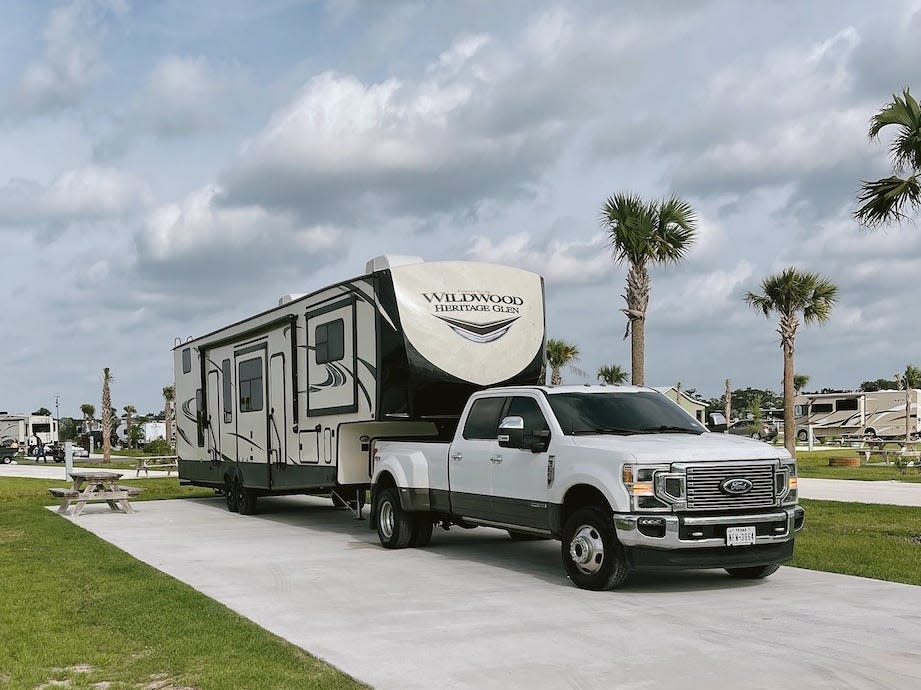 The exterior of their RV.