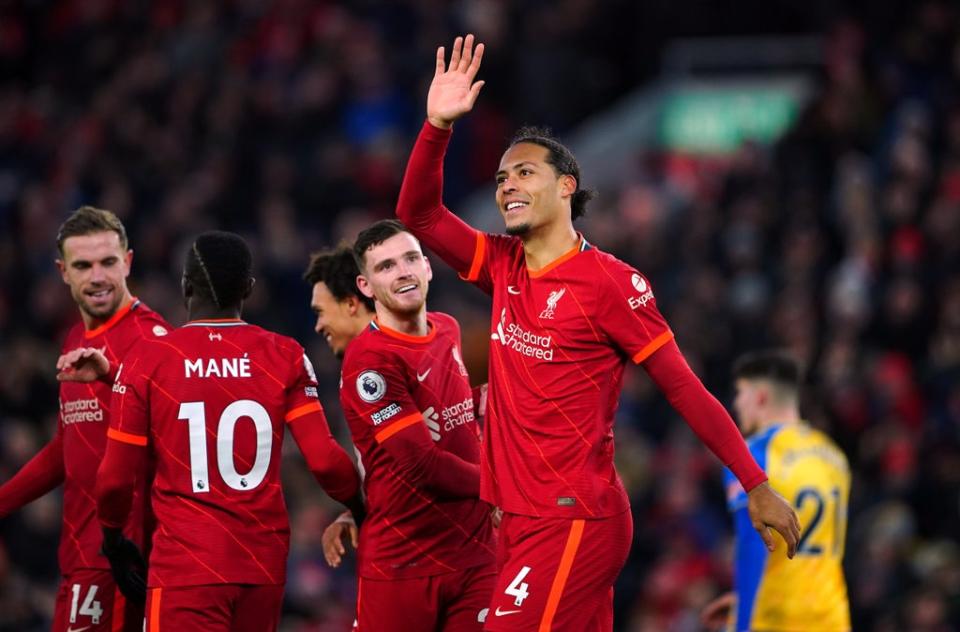 Defender Virgil van Dijk was on target as Liverpool dismantled his former club Southampton 4-0 at Anfield (Peter Byrne/PA) (PA Wire)