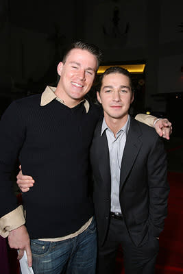 Channing Tatum and Shia LaBeouf at the Los Angeles premiere of DreamWorks Pictures' Disturbia