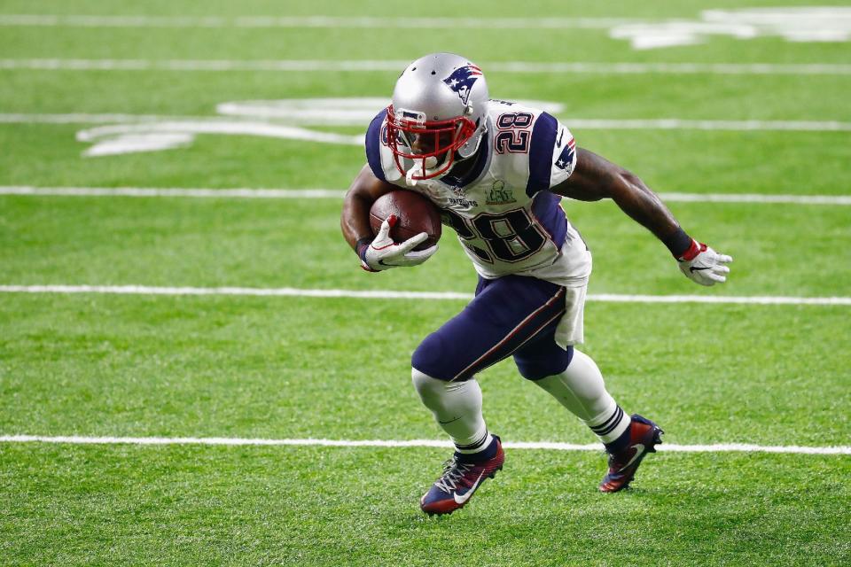 James White isn’t your traditional bellcow-back, but the Patriots’ line has proven that doesn’t matter. (Photo by Gregory Shamus/Getty Images)