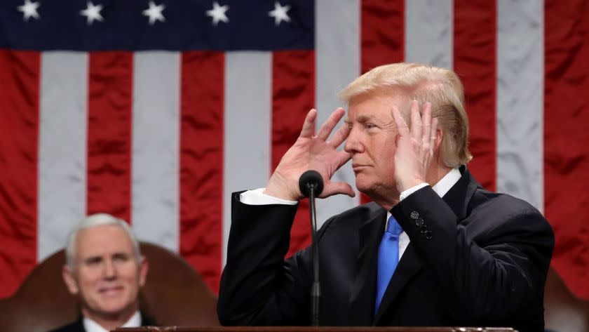 El presidente Trump pronuncia el discurso del Estado de la Unión en la Cámara de Representantes de los Estados Unidos. (Win McNamee / Getty Images)