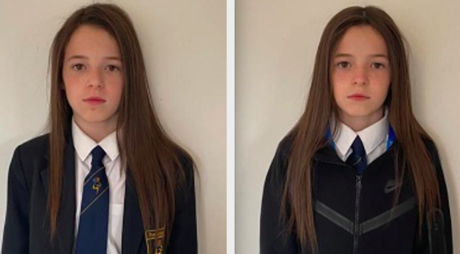 Gracie Bennett (l) and Millie Bennett (r) shortly after after 8.30pm on Tuesday. (Leicestershire Police)