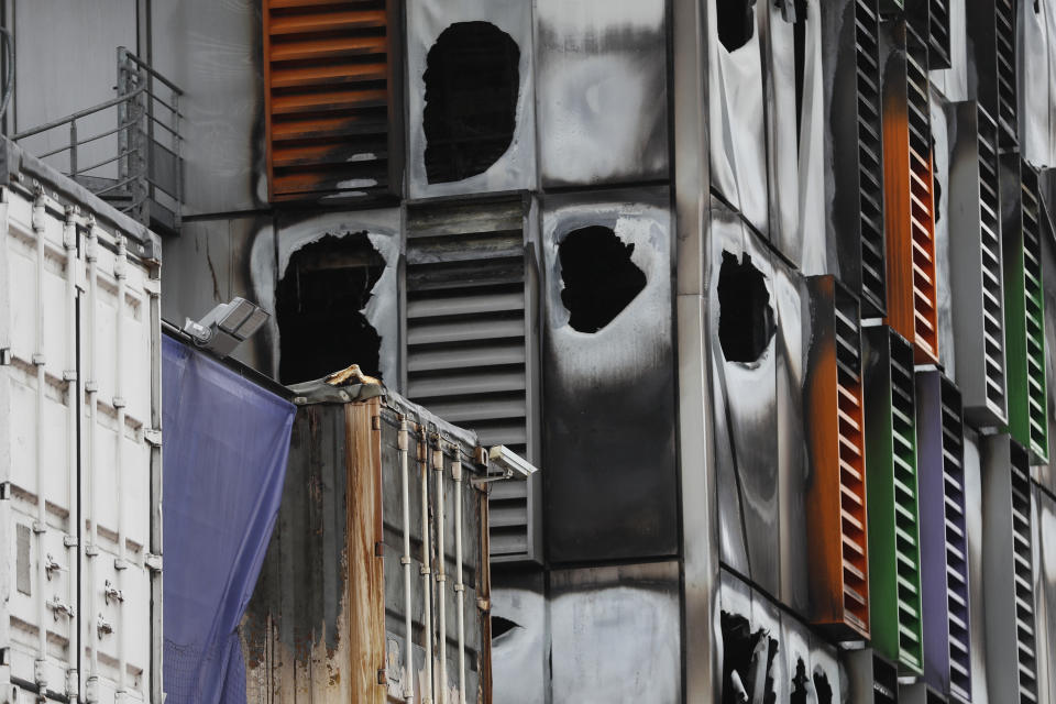 The OVH data center is seen in Strasbourg, eastern France, Thursday, March 11, 2021. A fire broke out on Wednesday in a room of one of the 4 OVH cloud data center affecting websites in several European countries. The origin of this fire is being investigated and no injuries are to be deplored. (AP Photo/Jean-Francois Badias)