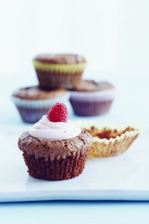 <p>These cupcakes call for a raspberry garnish but you can either skip the raspberries or replace them with another berry. </p><p><em><a href="https://www.womansday.com/food-recipes/food-drinks/recipes/a10072/brownie-cupcakes-121242/" rel="nofollow noopener" target="_blank" data-ylk="slk:Get the Brownie Cupcakes recipe.;elm:context_link;itc:0;sec:content-canvas" class="link "><strong>Get the Brownie Cupcakes recipe.</strong></a></em></p>