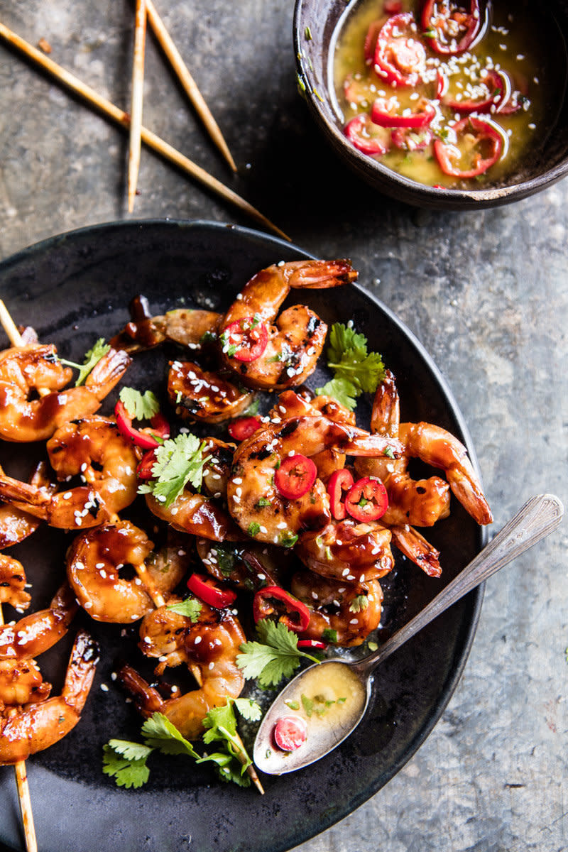 <strong>Get the <a href="https://www.halfbakedharvest.com/honey-garlic-korean-bbq-grilled-shrimp/" target="_blank">Honey Garlic Korean BBQ Grilled Shrimp recipe</a> from Half Baked Harvest</strong>