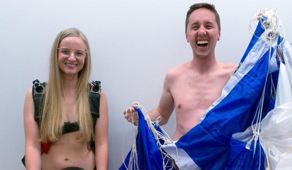 Kaitlyn Sapier before naked skydive for Multiple Sclerosis