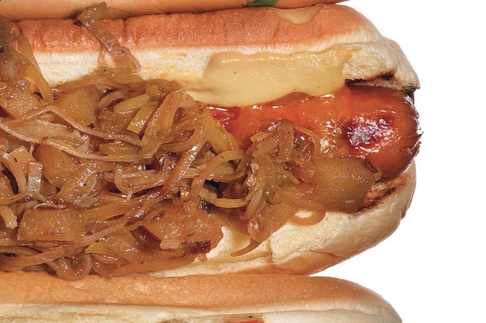 Beer-Braised Hot Dogs with Braised Sauerkraut