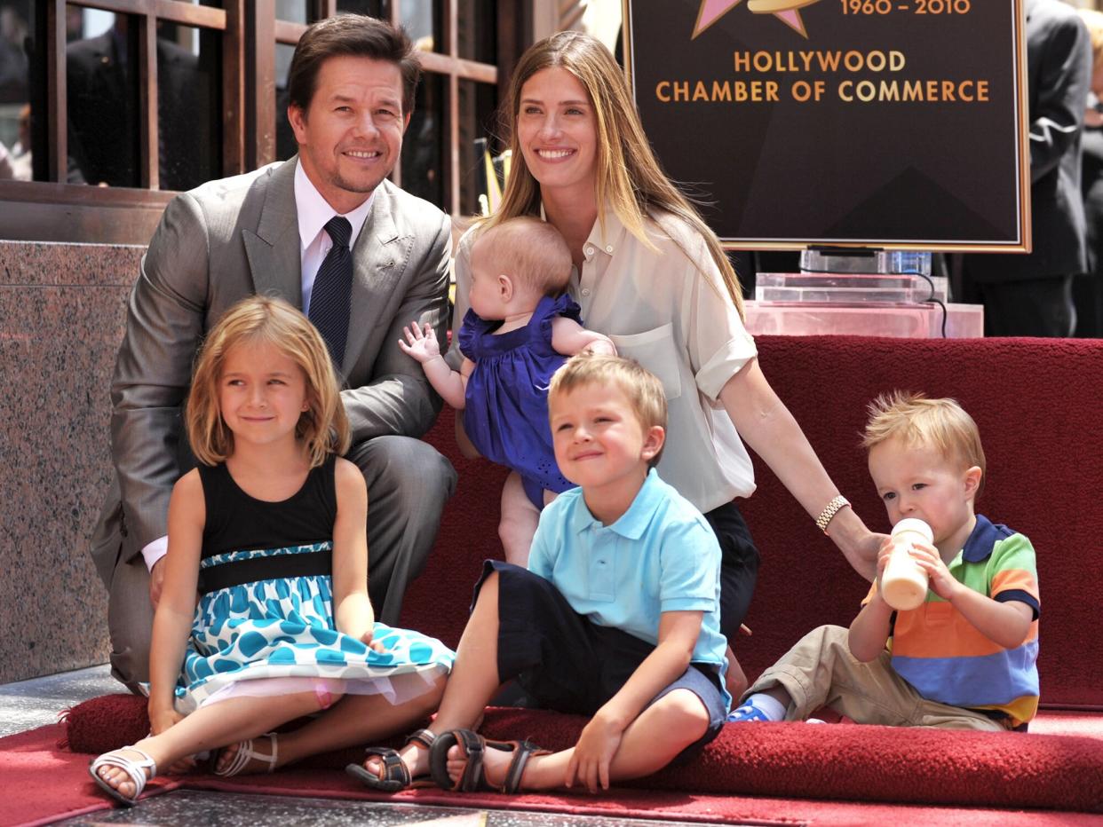 Mark Wahlberg and wife Rhea Durham with their children Ella, Michael, Brendan, and Grace attend Wahlberg's Hollywood Walk of Fame Star Cermony on July 29, 2010 in Hollywood, California.