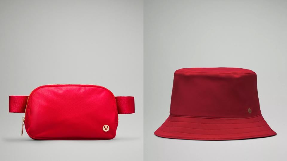 (左)Everywhere belt bag 1_腰包NT$1280 (右)Both ways bucket hat_雙面漁夫帽NT$1680。圖片來源:lululemon