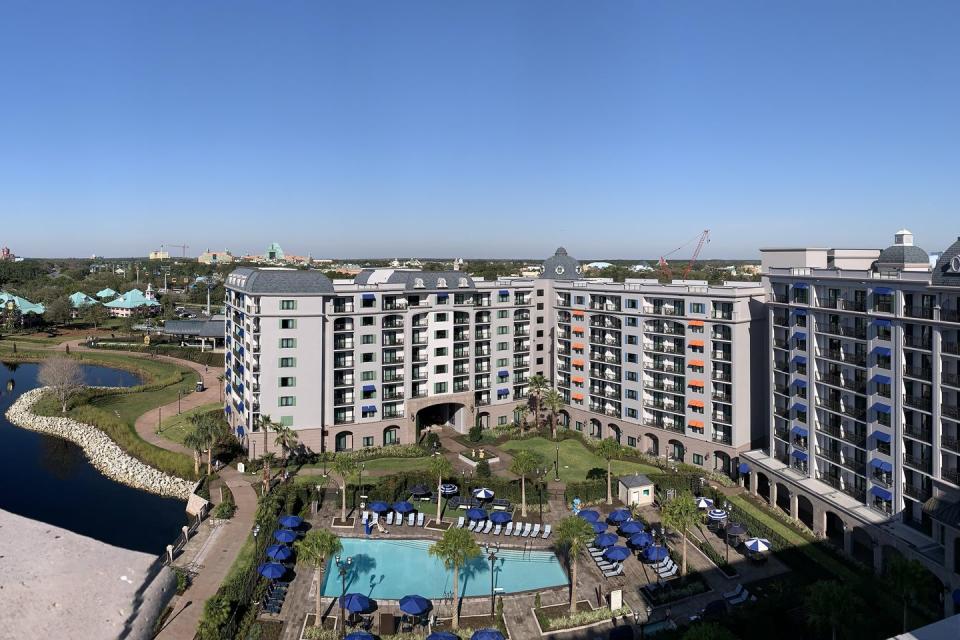 a view from the rooftop of the disney riviera resort