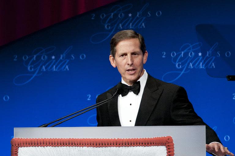 Sloan Gibson speaks during the USO Gala on October 7, 2010
