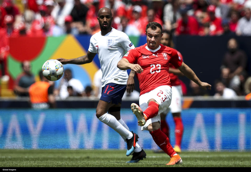 Guimar�es, 06/06/2019 - The National Team of Switzerland received this afternoon the National Team of England in the D. Afonso Henriques Stadium in the match of 3rd and 4th place, of the League of Nations of the 2019 UEFA. Xherdan Shaqiri (Miguel Pereira / Global Images/Sipa USA)