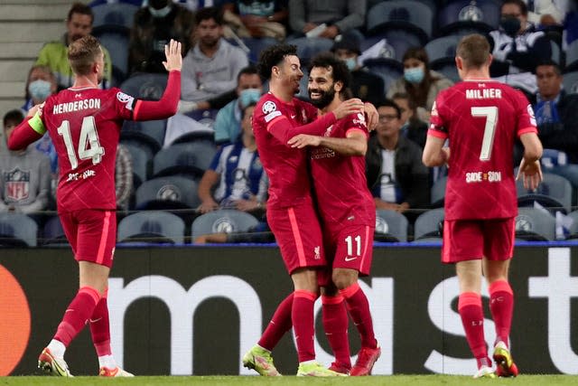 Liverpool players celebrate