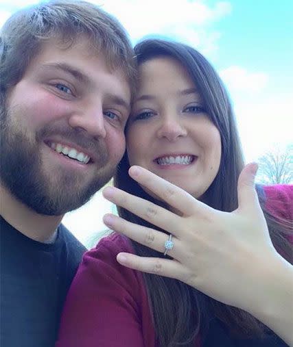 Danny Robinson and Ashley McIntyre got engaged just months after she saved his life. Photo: Facebook