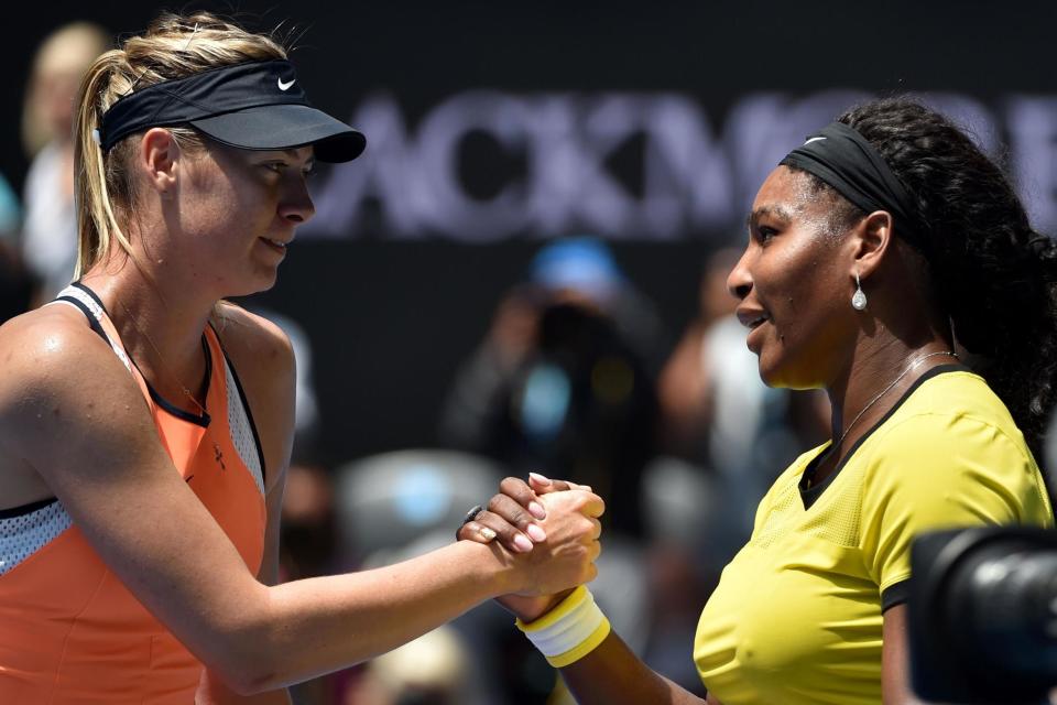 Sharapova won 2 of their 22 meetings with Williams. (AFP via Getty Images)