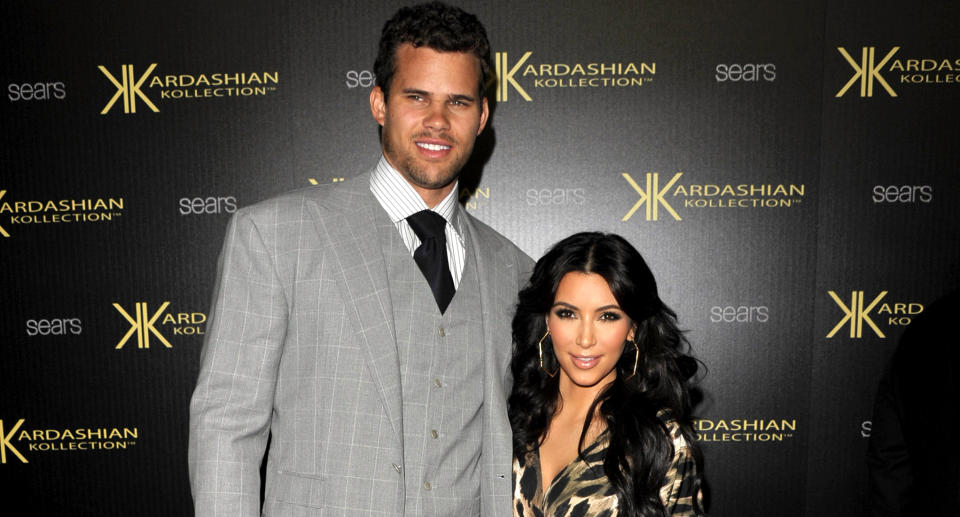 Kris Humphries and Kim Kardashian attended the Hollywood launch of the Kardashian Kollection on Aug. 17, 2011. (Photo: John Shearer/WireImage)