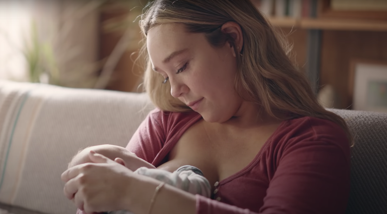 A new Frida Mom ad doesn't shy away from the realities of breastfeeding. (Screenshot: Frida Mom)