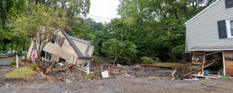 The home of Nick and Stephanie Cepparulo and their two children who lost their home in the flood.