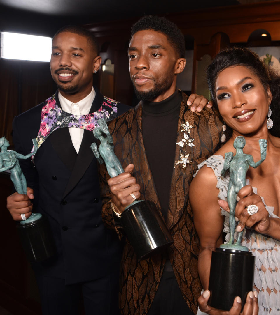 Michael B. Jordan, Chadwick Boseman, and Angela Bassett (John Shearer / Getty Images )