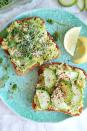 <p>Adding halved cucumbers onto your <a rel="nofollow noopener" href="https://www.womansday.com/food-recipes/food-drinks/g23/30-awesome-avocado-recipes-36194/" target="_blank" data-ylk="slk:avocado toast;elm:context_link;itc:0;sec:content-canvas" class="link ">avocado toast</a> gives it a wonderful crunch you never knew you were missing.<br></p><p><strong>Get the recipe at <a rel="nofollow noopener" href="https://www.theglowingfridge.com/quick-easy-avocado-toast/#_a5y_p=5848473" target="_blank" data-ylk="slk:The Glowing Fridge;elm:context_link;itc:0;sec:content-canvas" class="link ">The Glowing Fridge</a>.</strong></p>